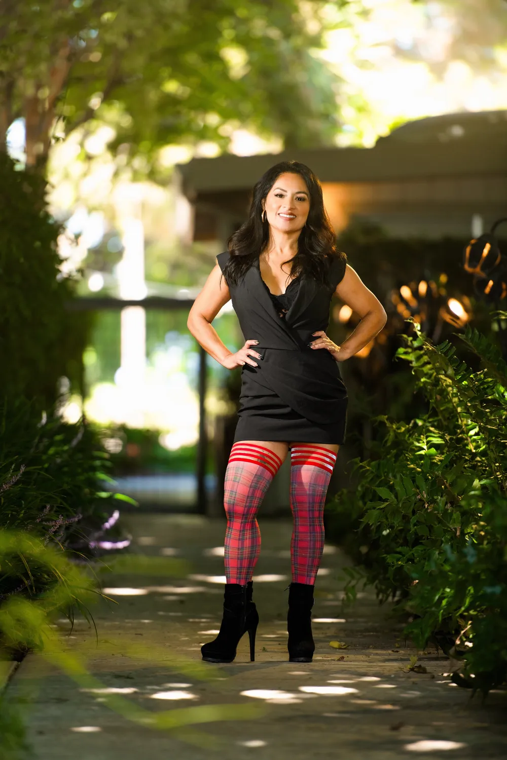 Kix'ies Grace stay-ups rød ternet plaid