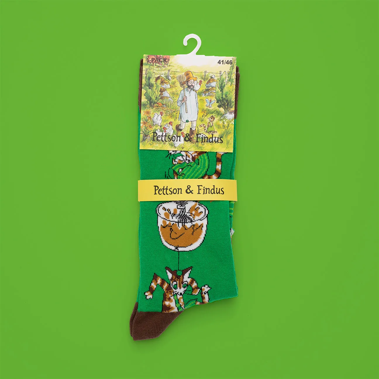 Svensk Husman Pettson & Findus Whisks strømper 41-46 grøn