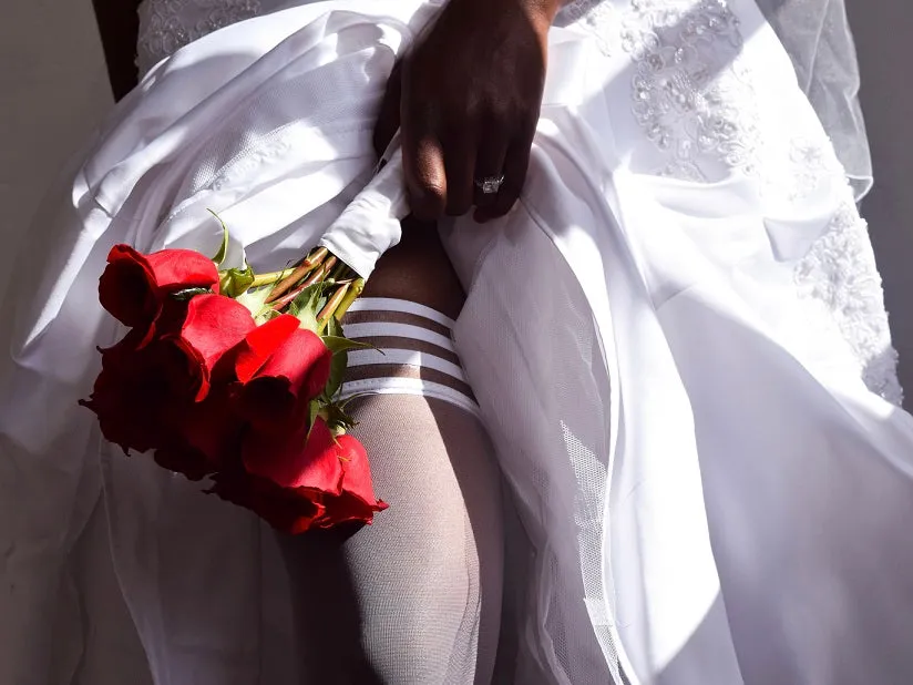 Kix'ies Bridal Ashley lårstrømper hvid sheer