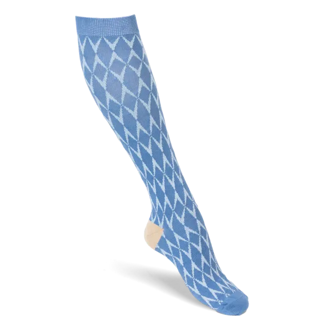 Funq Wear Harlequin støttestrømper 36/37 blå bomuld