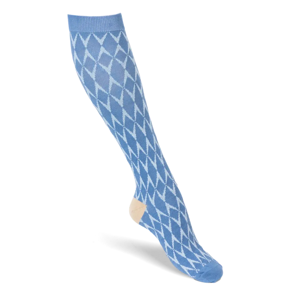 Funq Wear Harlequin støttestrømper 36/37 blå bomuld