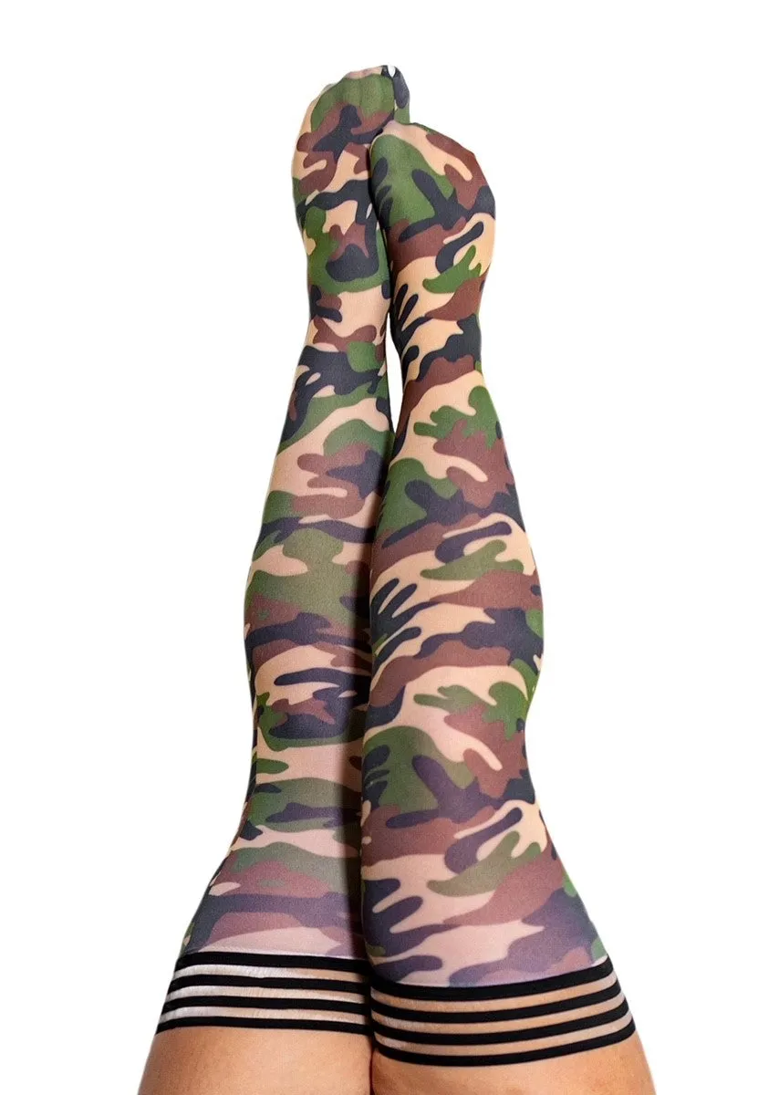 KIX'IES Alex lårstrømper camo print
