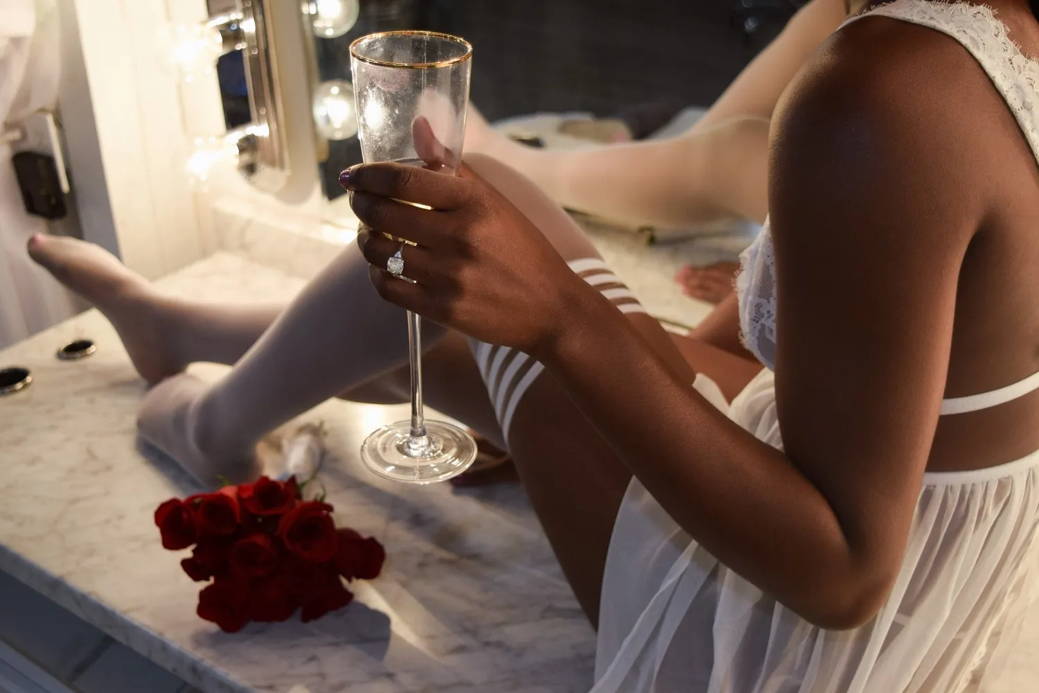 Kix'ies Bridal Ashley lårstrømper hvid sheer