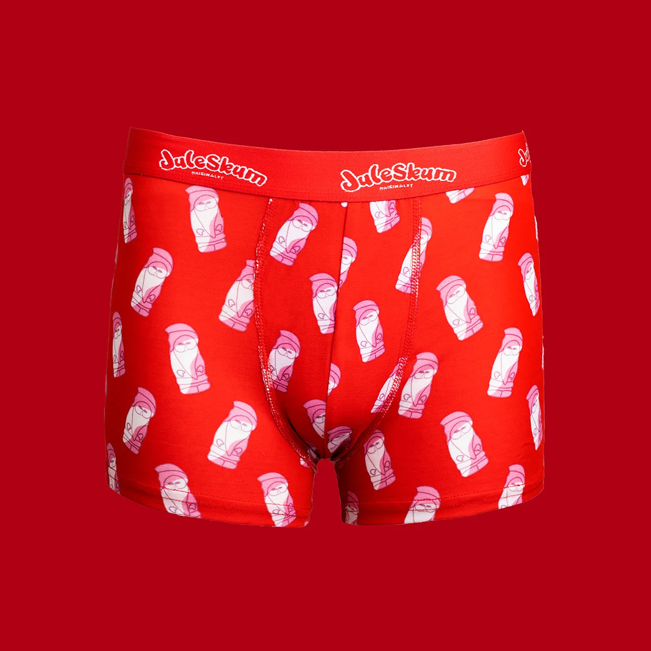 Svensk Husman Juleskum sæt boxershorts og strømper rød