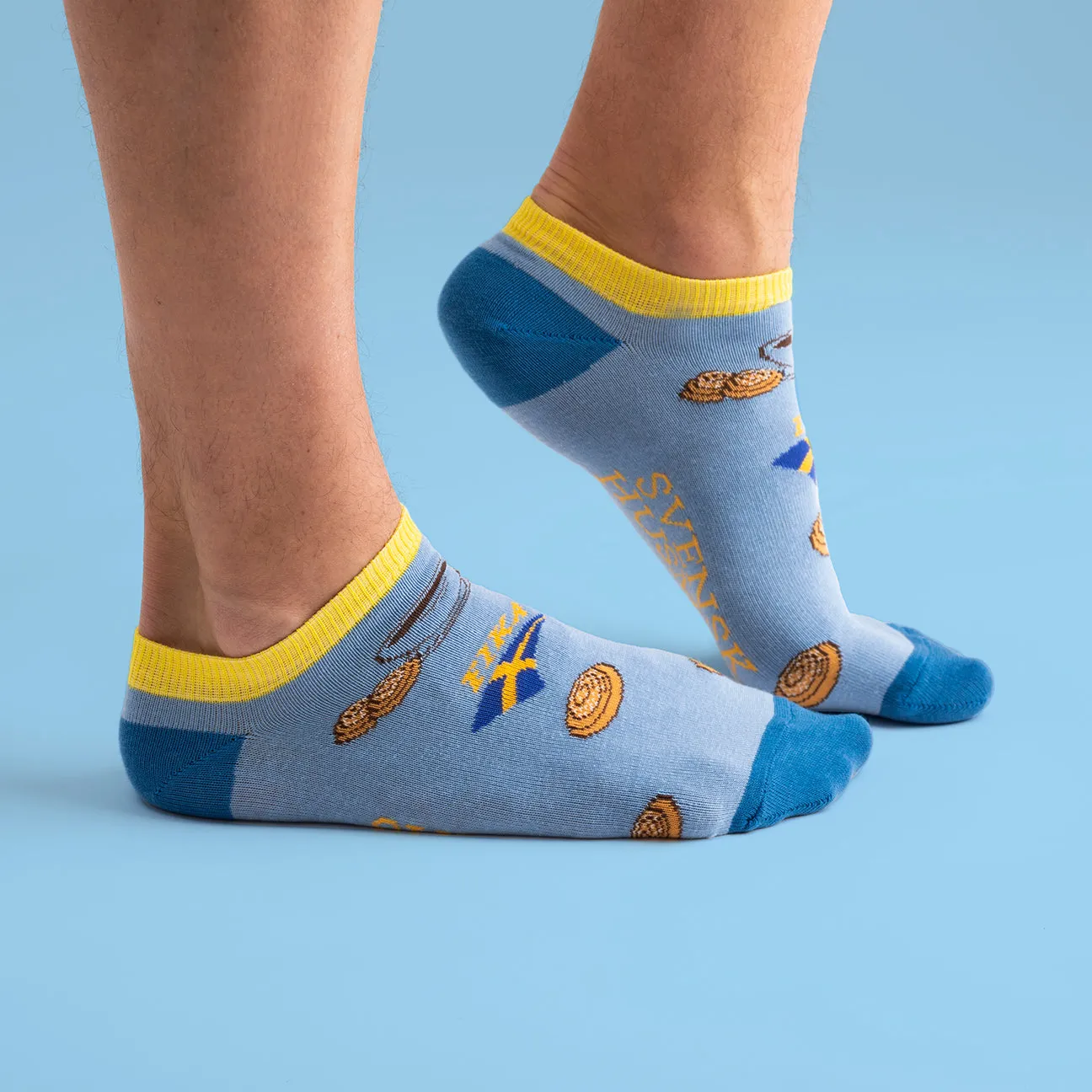 Svensk Husman FIKA Kanelsnurre sneakersokker blå 36-40