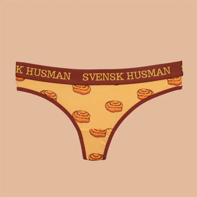 Svensk Husman Kanelbolle string brun bomuld 1-pak