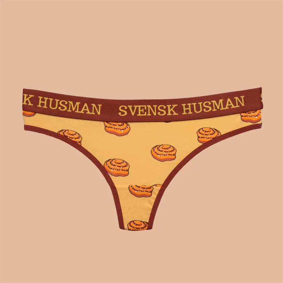 Svensk Husman Kanelbolle string brun bomuld 1-pak