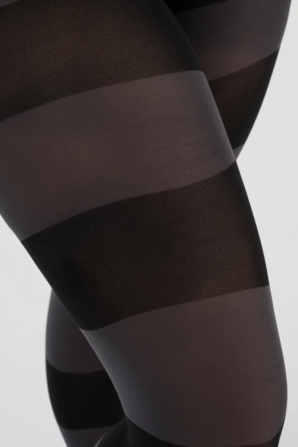 Moi Inge Wide Stripe strømpebukser grå sort 80 denier