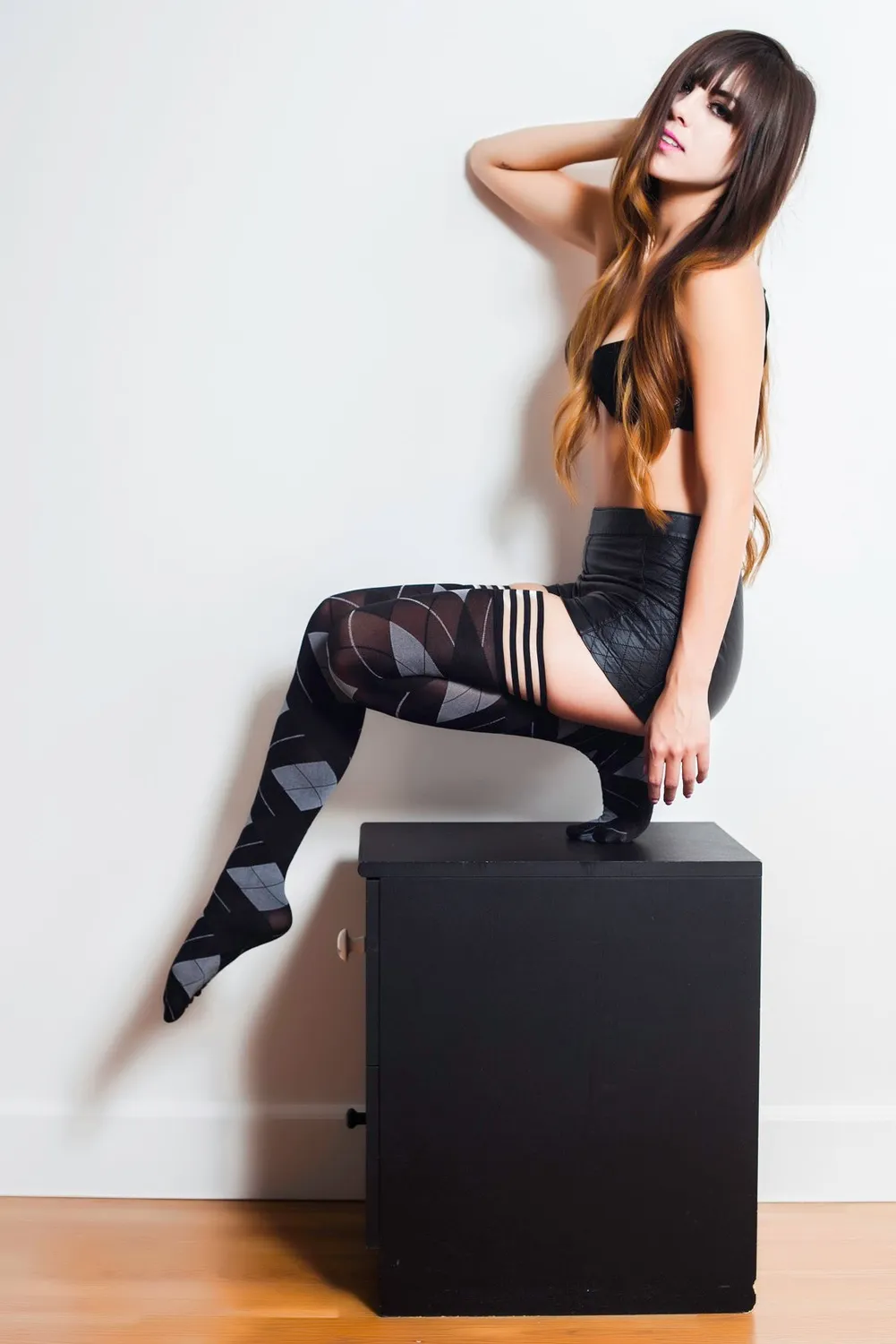 KIX'IES Kimmie stay-ups sort argyle