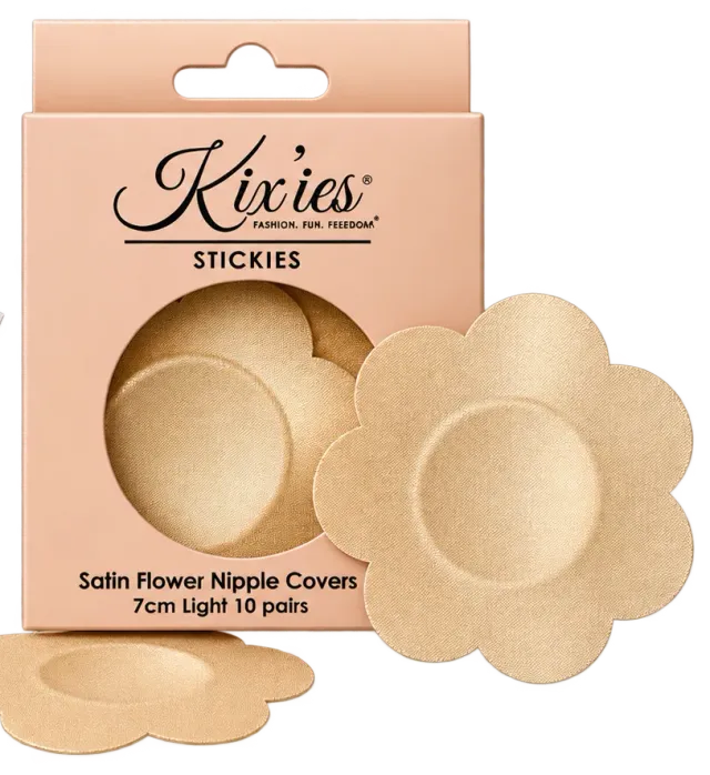 Kix'ies Satin Flower nipple covers lys 10 par