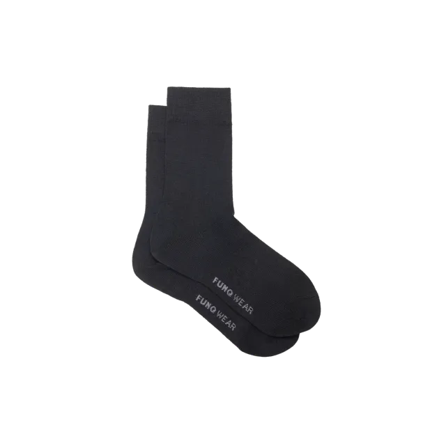 Funq Wear Fine uldstrømper sort tynd merino