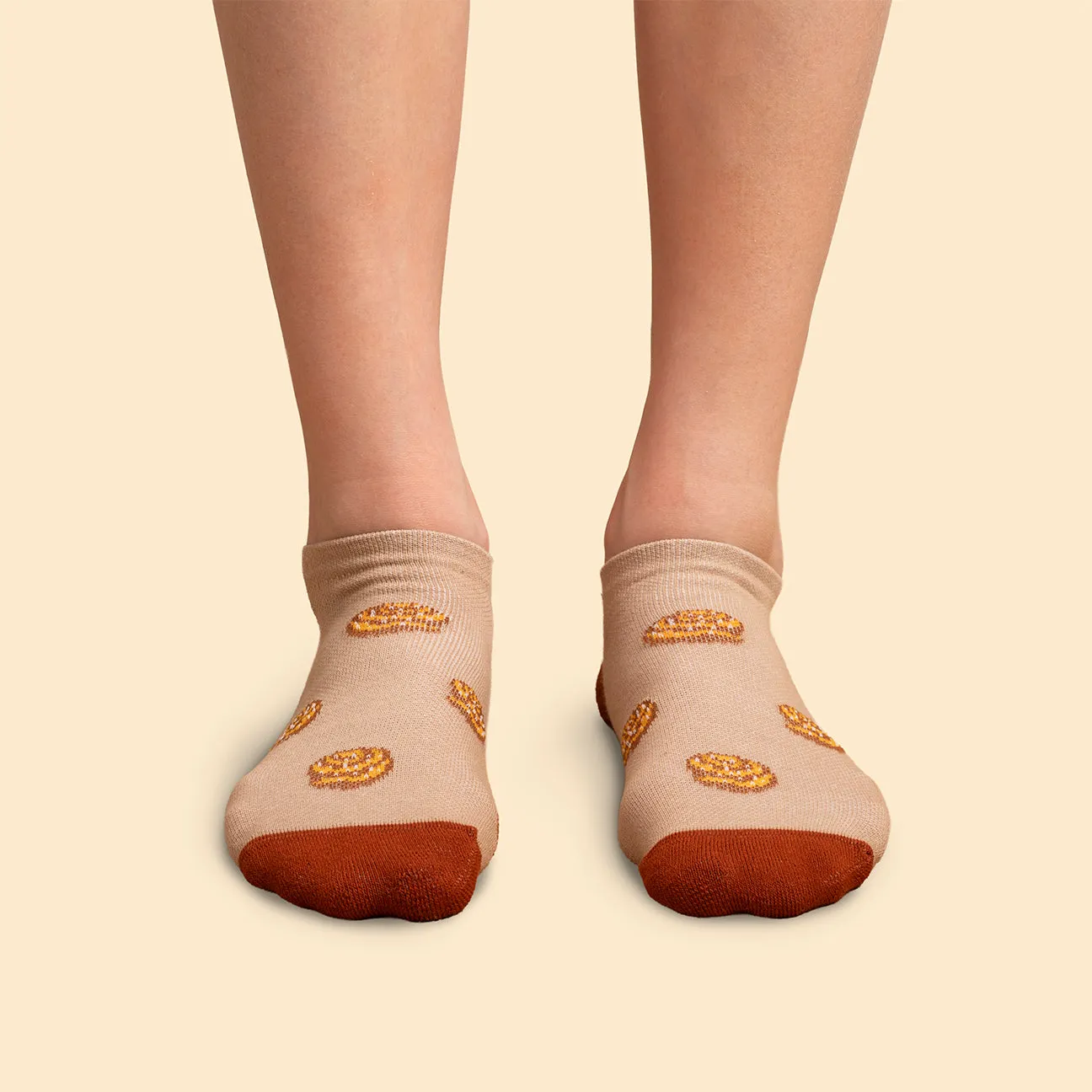 Svensk Husman Kanelbulle sneakers støttestrømper brun