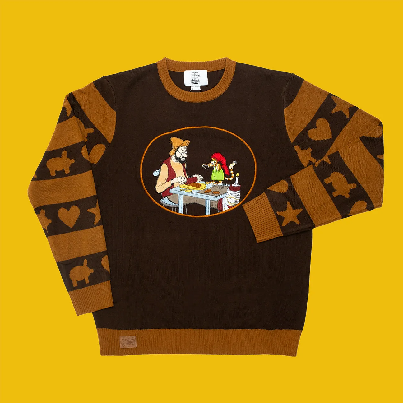 Svensk Husman Pettson bager julesweater herre brun