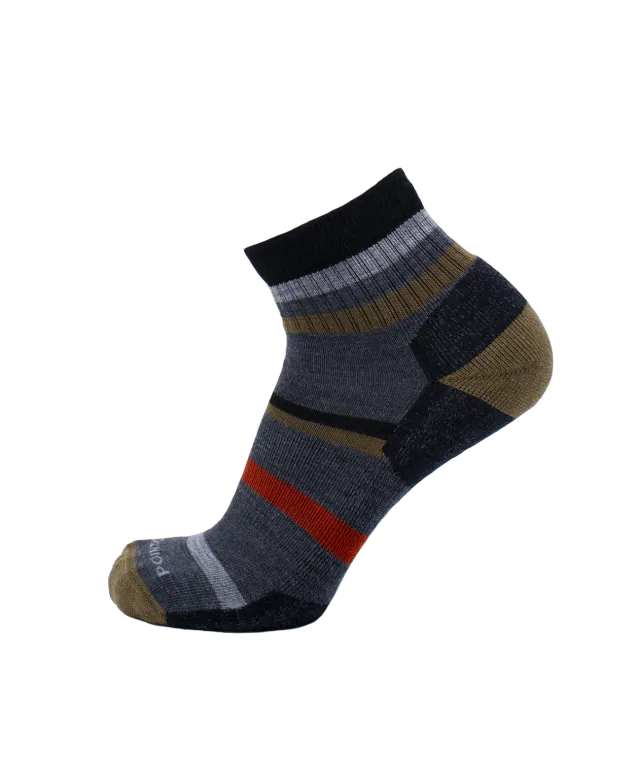 Point6 Mixed Stripe Light vandresokker Stone Ocean