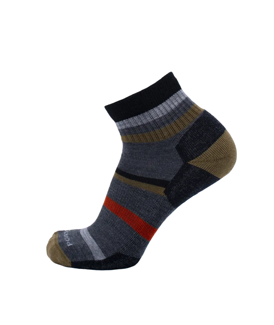 Point6 Mixed Stripe Light vandresokker Stone Ocean