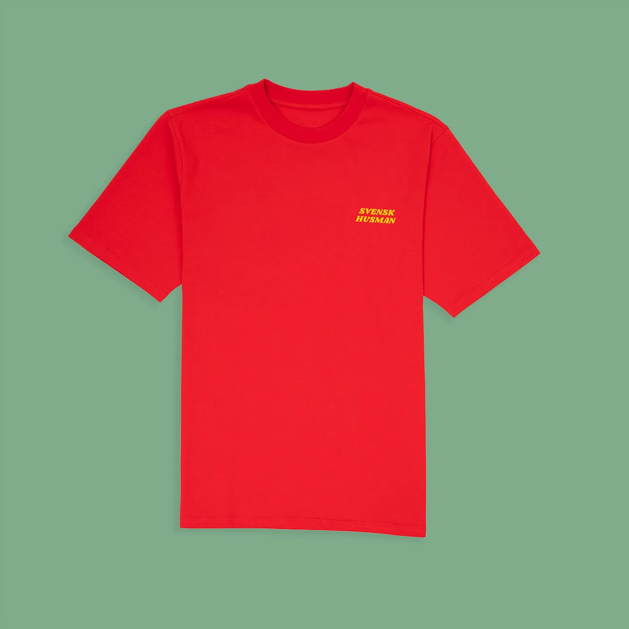 Svensk Husman Skiløb Lussebulle t-shirt rød oversize