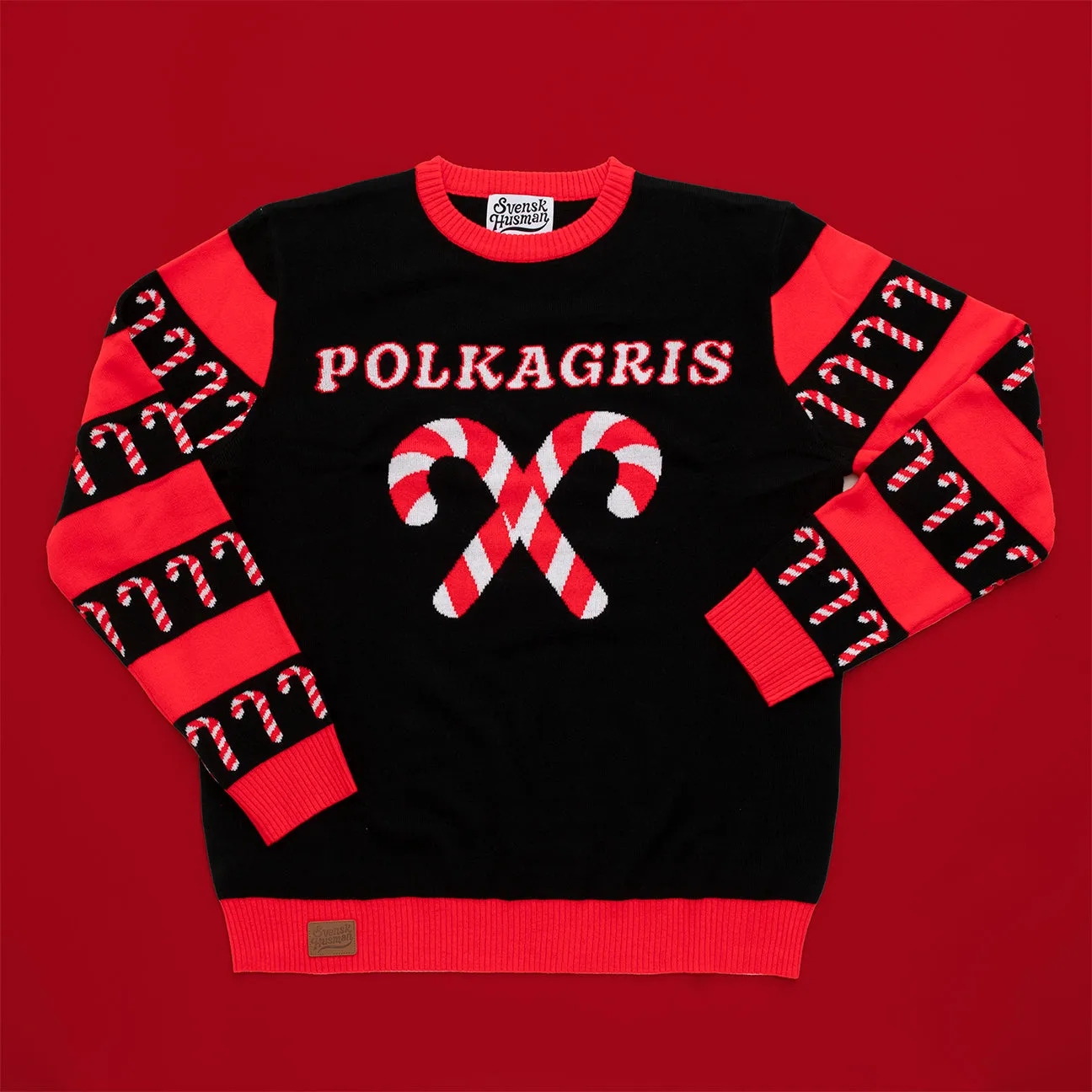 Svensk Husman Polkagris julesweater herrer akryl