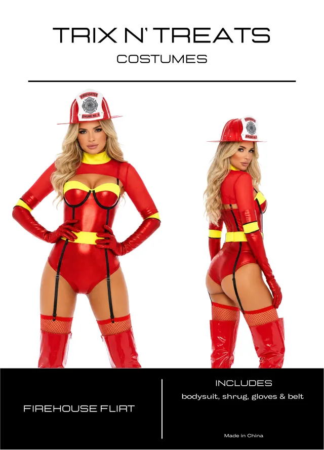 Kix'ies Firehouse Flirt brandmand kostume rød