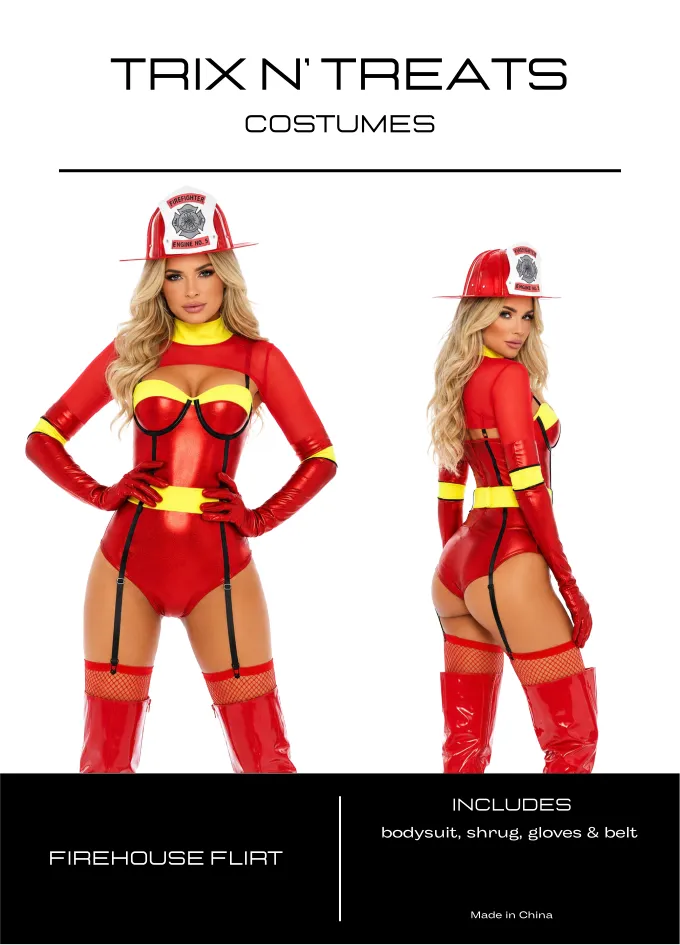 Kix'ies Firehouse Flirt brandmand kostume rød