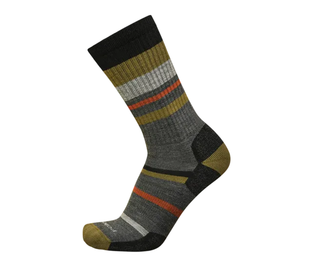 Point6 Mixed Stripe Light Crew strømper M stribet