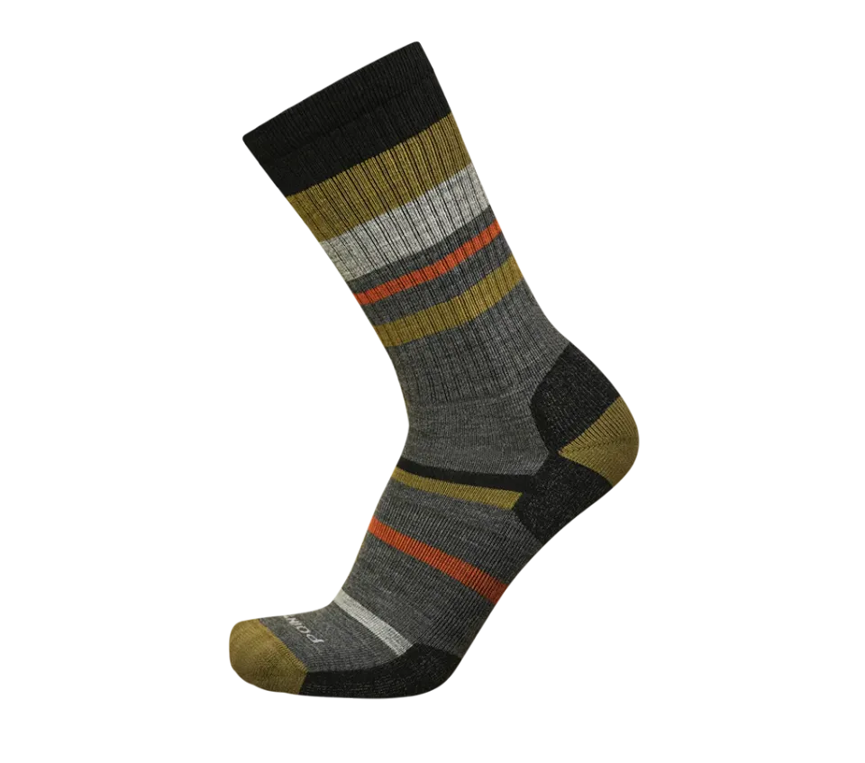 Point6 Mixed Stripe Light Crew strømper M stribet