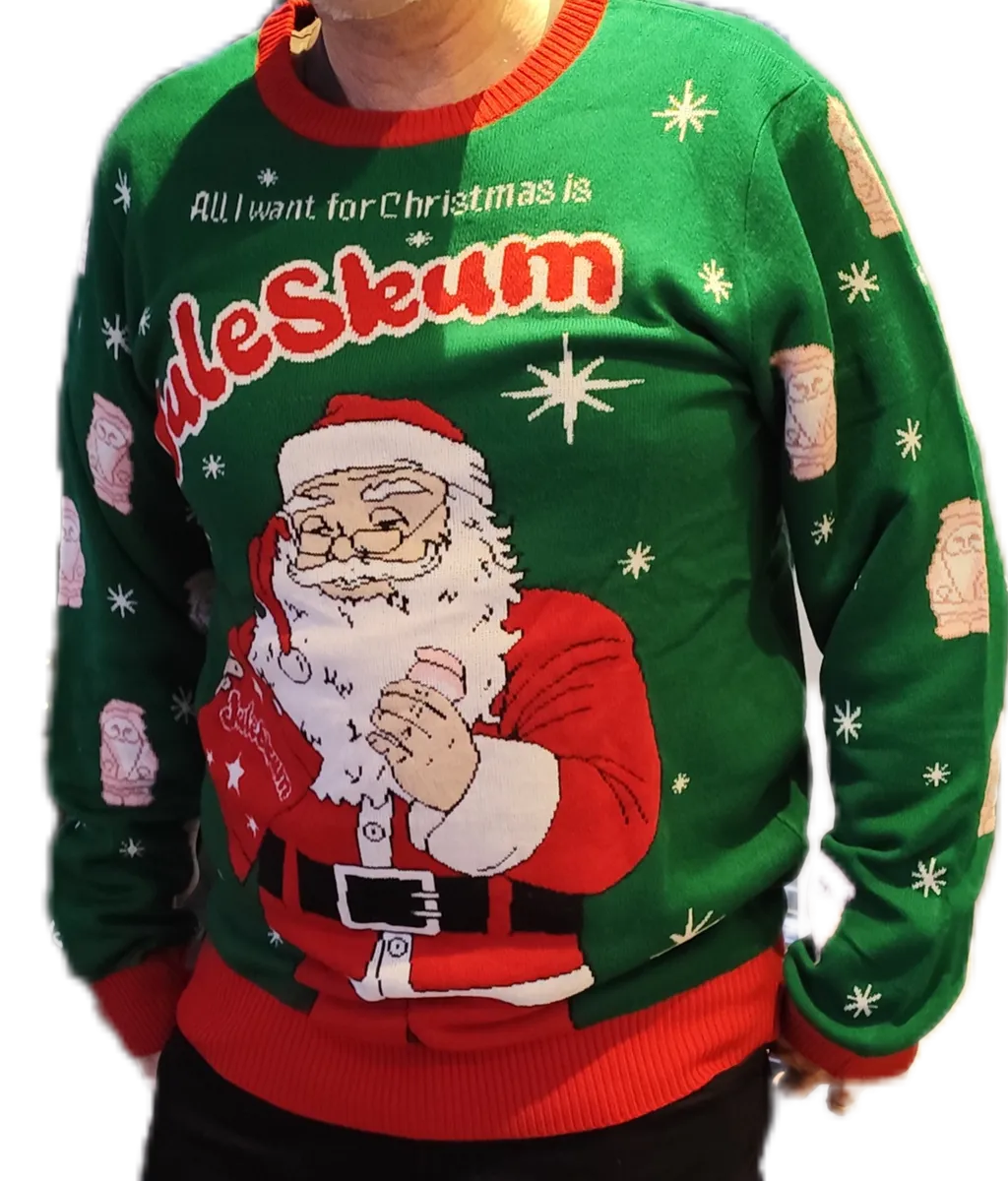 Svensk Husman Juleskum juletrøje herre grøn akryl
