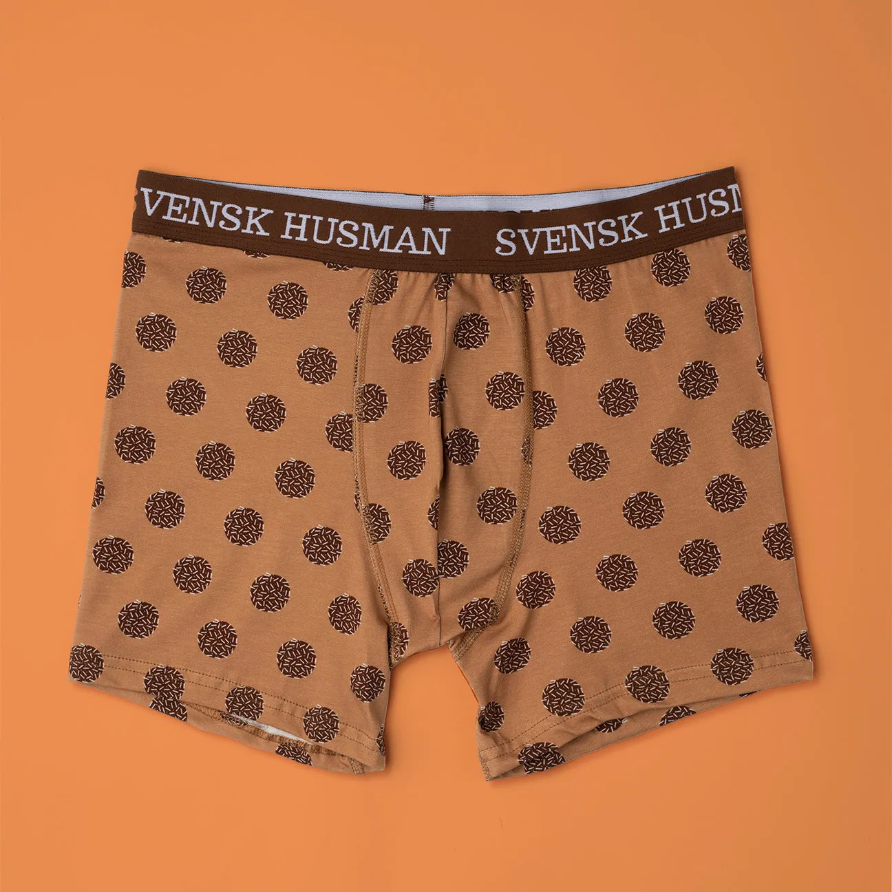 Svensk Husman Boxer boxershorts S brun chokoladekugle