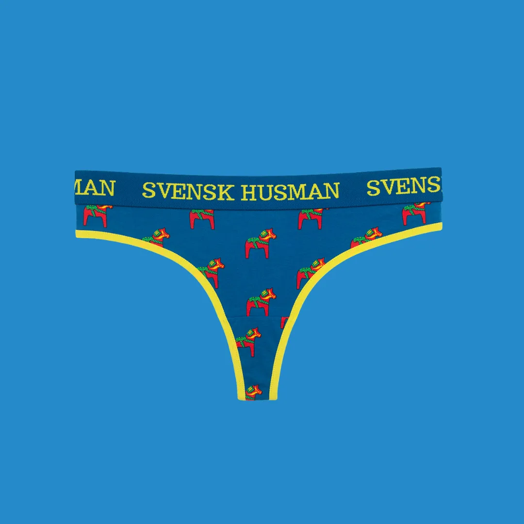 Svensk Husman Dalahäst undertøjssæt string + sokker