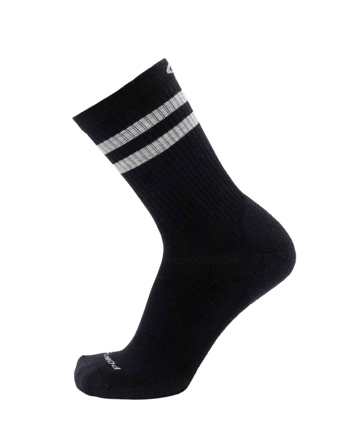 Point6 Retro Stripe Extra Light 3/4 Crew strømper hvid merinould