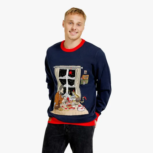Svensk Husman Pettson Findus julebord julesweater herre