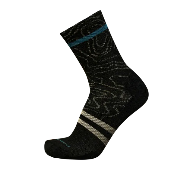 Point6 Topo Ultra Light 3/4 Crew løbesokker sort uld S