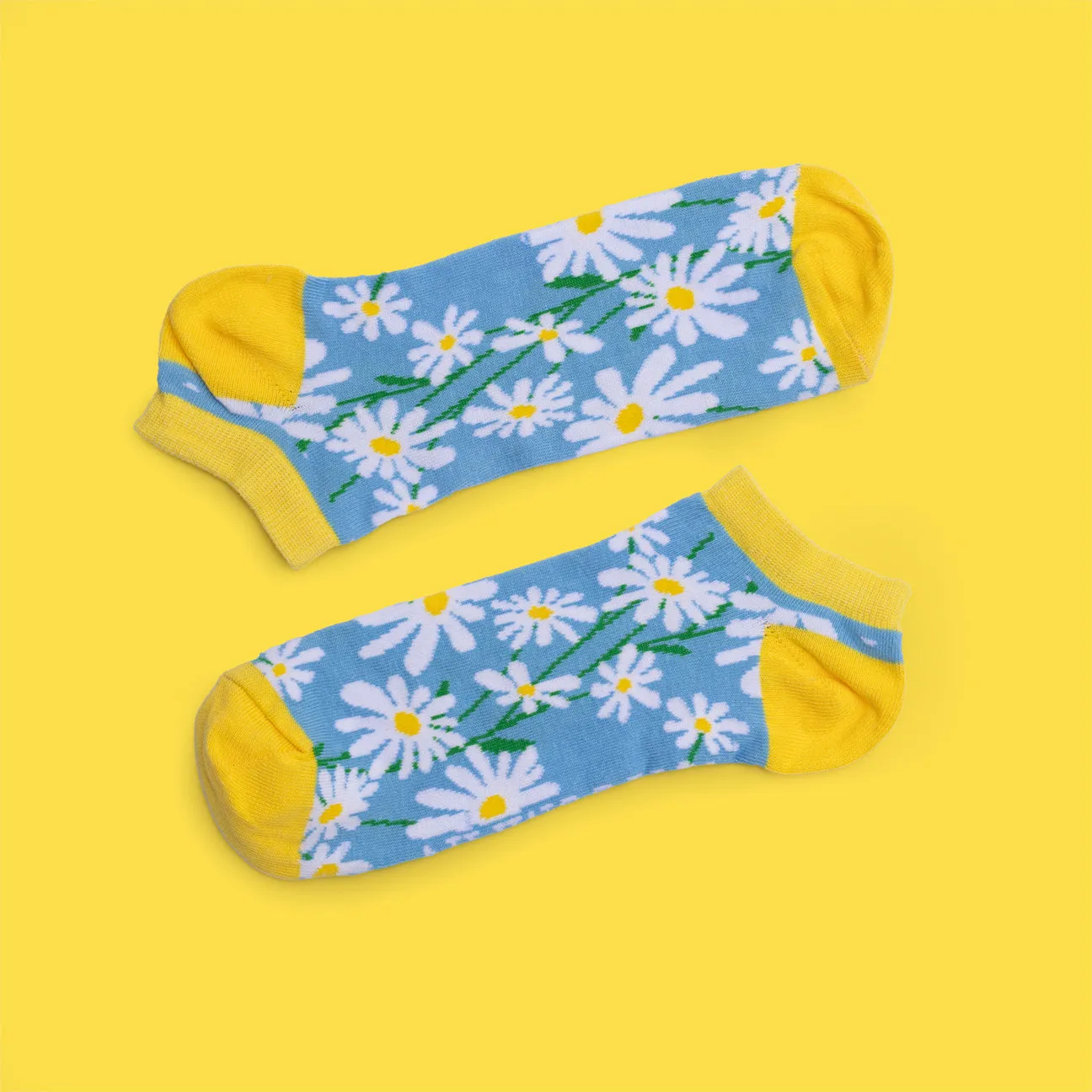 Svensk Husman Daisy sneakersokker bomuld marguerit