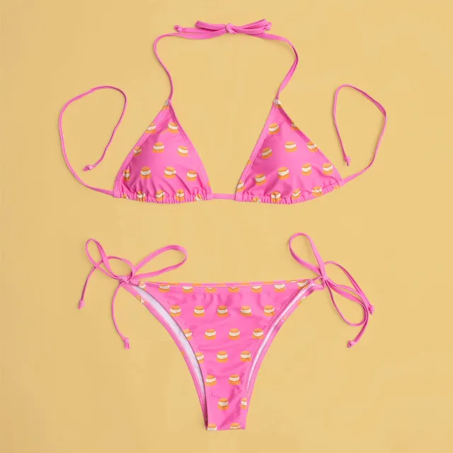 Svensk Husman Semlan trekantbikini pink hurtigtørrende