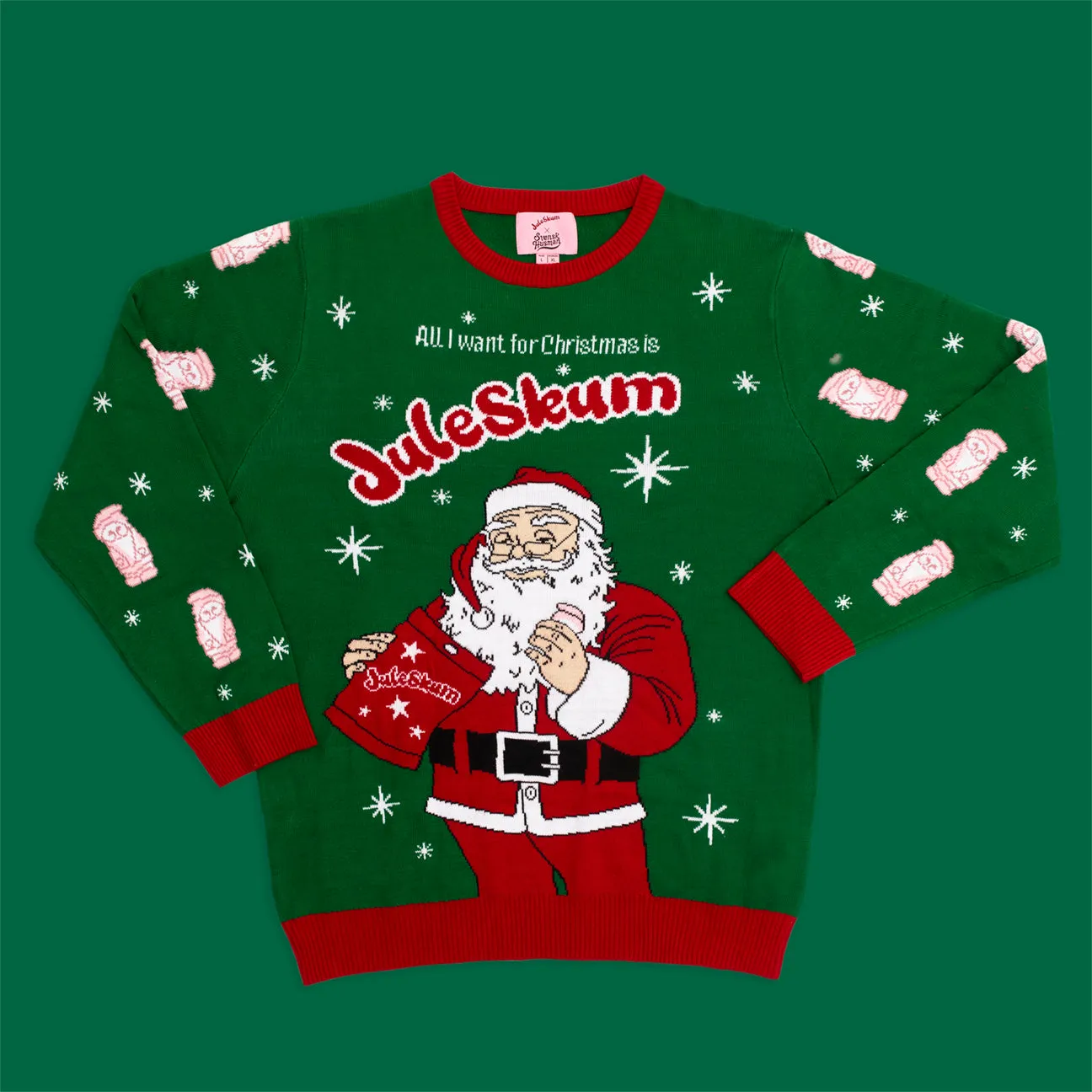 Svensk Husman Juleskum juletrøje herre grøn akryl