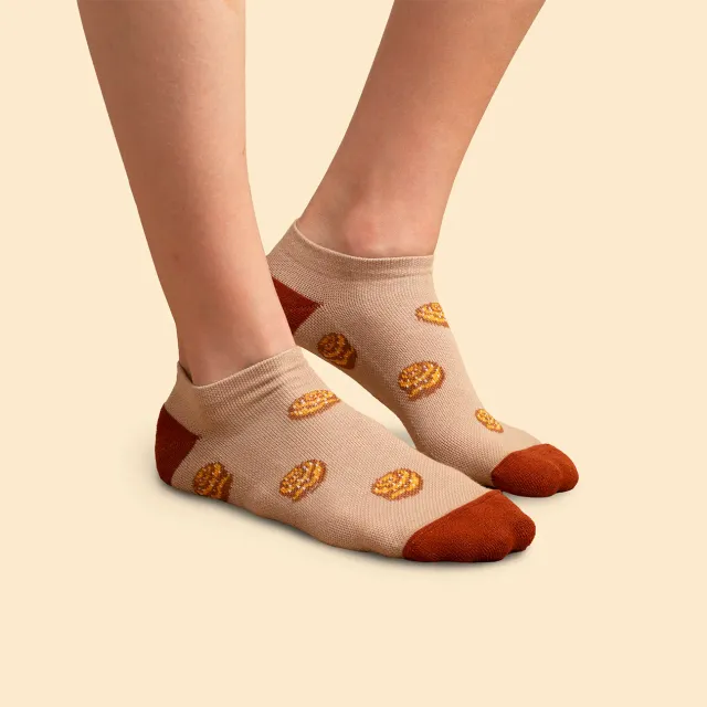 Svensk Husman Kanelbulle sneakers støttestrømper brun