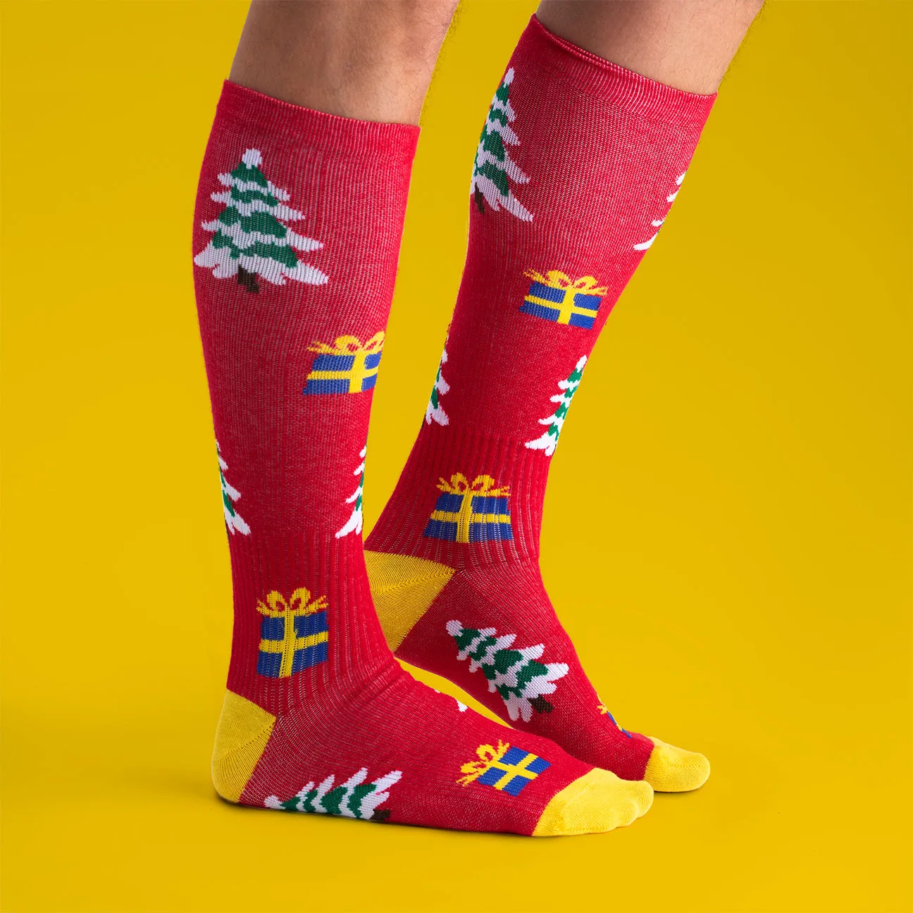 Svensk Husman Gran & Pakke støttestrømper jul 36-40
