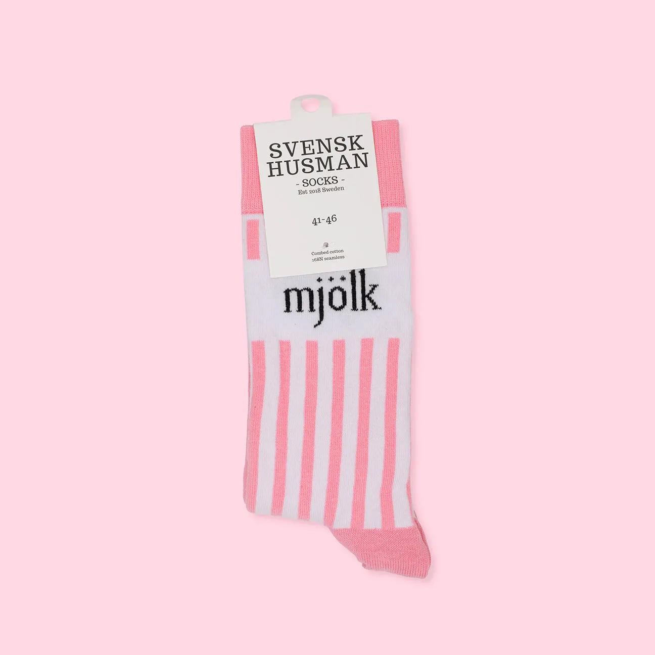 Svensk Husman Rosa Mjölk strømper rosa bomuld 36-40