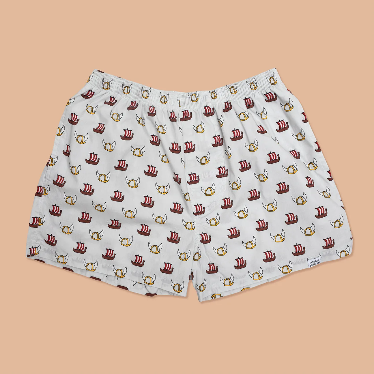 Svensk Husman Viking boxershorts unisex hvid bomuld