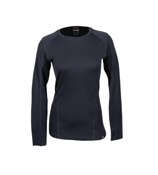 Point6 Base Layer Long Sleeve Mid-Weight Crew Neck Top undertrøje sort