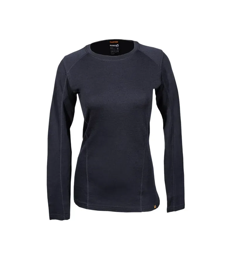 Point6 Base Layer Long Sleeve Mid-Weight Crew Neck Top undertrøje sort