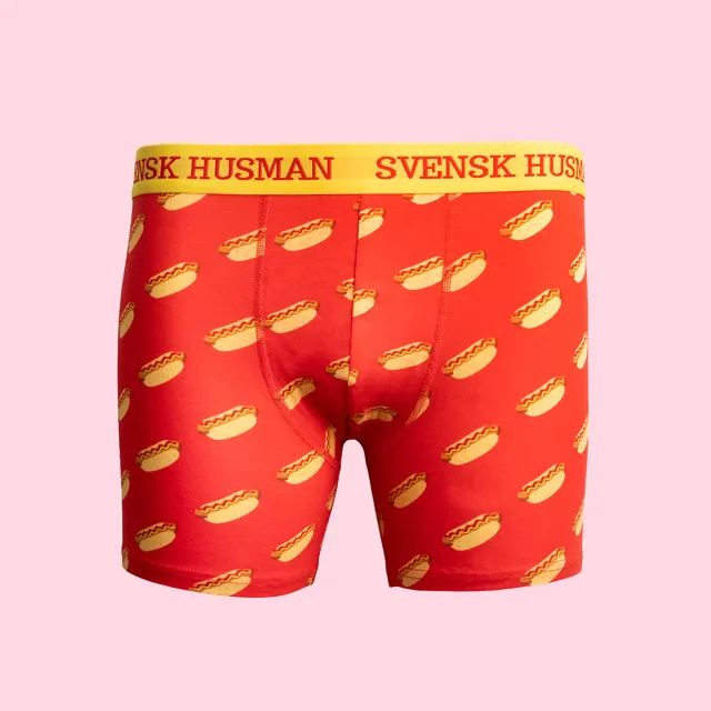 Svensk Husman Korv i bröd boxershorts rød herre