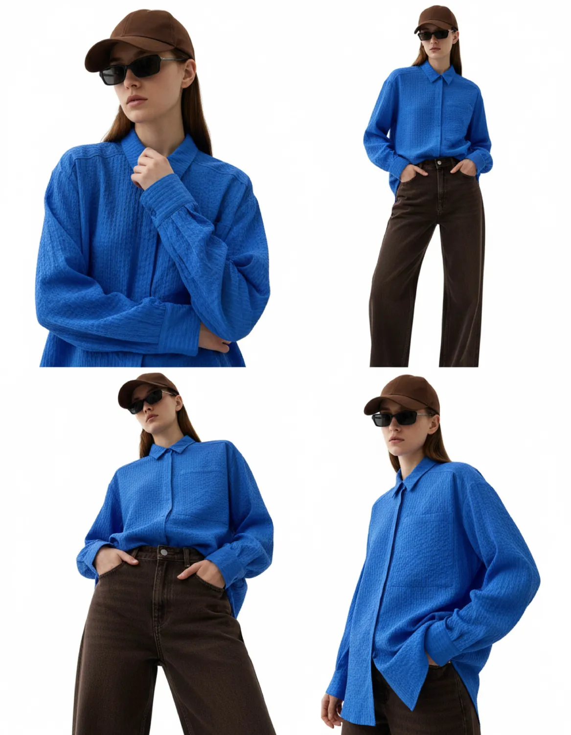 Moi Copenhagen L/S skjorte havblå løs