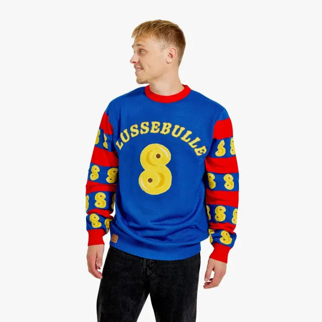 Svensk Husman Lussebulle julesweater herrer rød