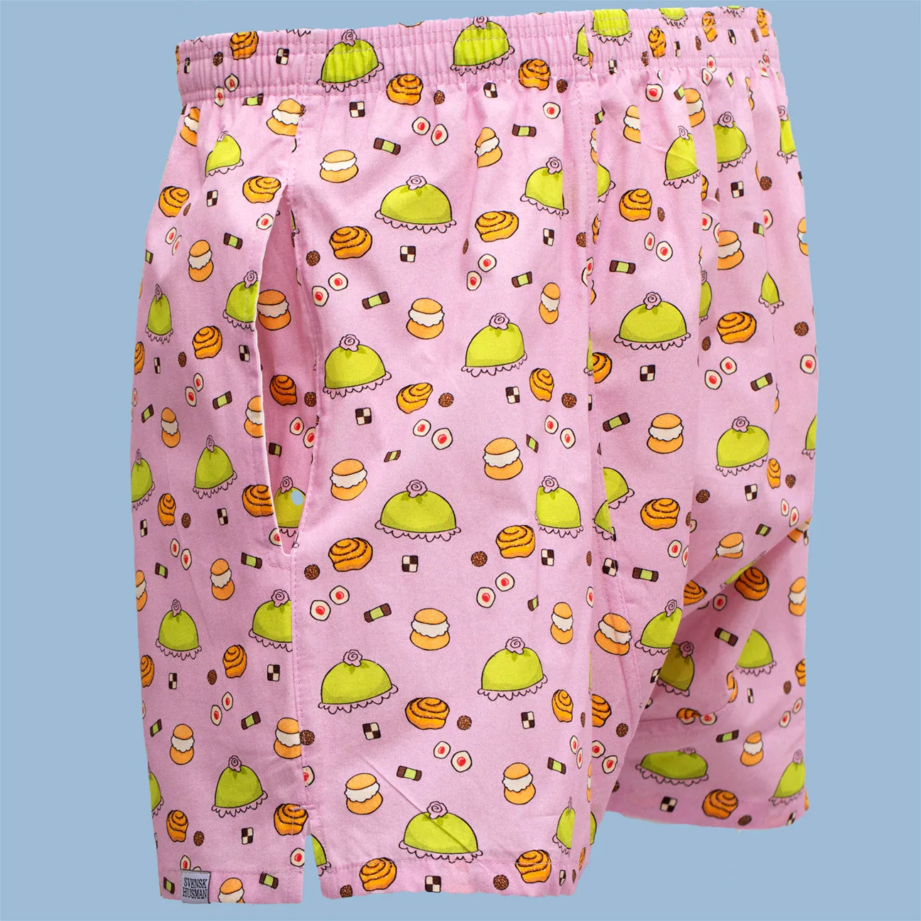 Svensk Husman Fika Pink boxershorts S-XXL lyserød bomuld