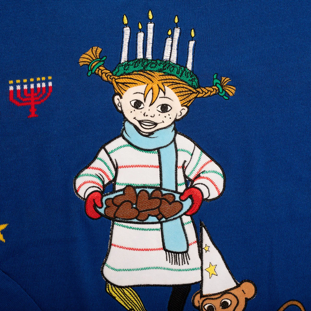 Svensk Husman Pippi Lucia juletrøje herre jacquardstrik