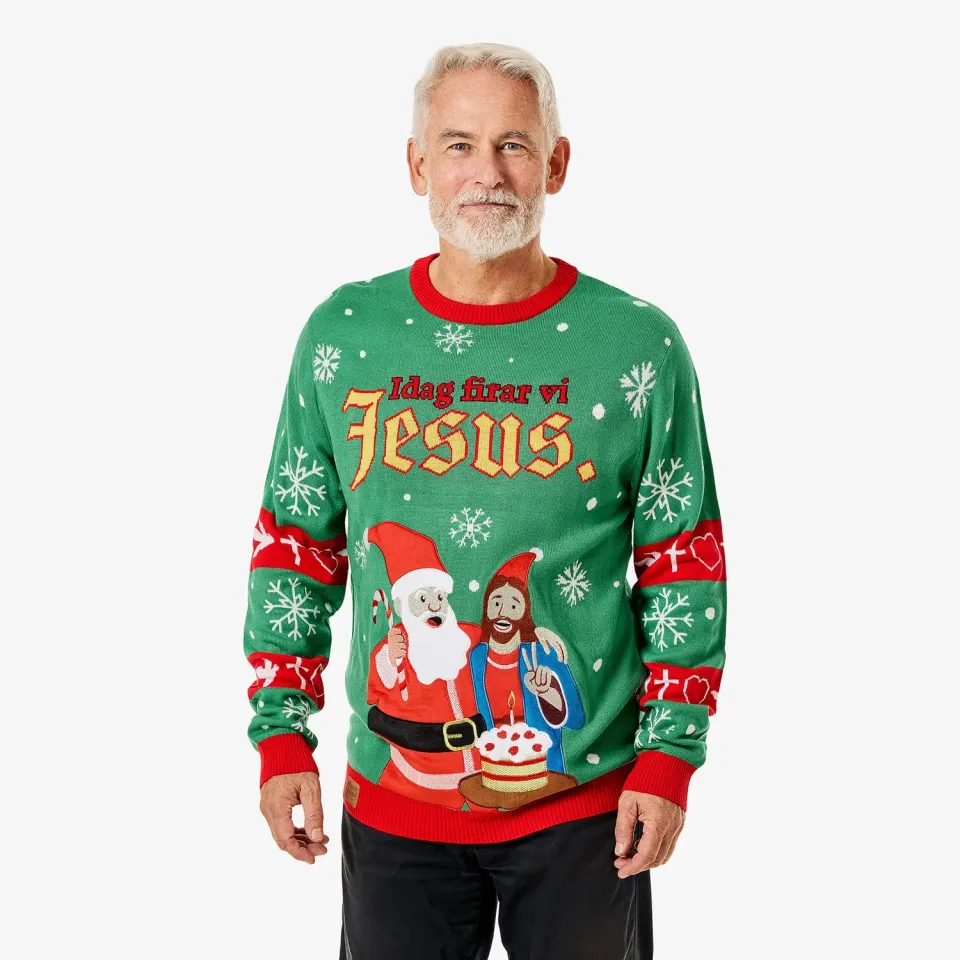 Svensk Husman Idag firar vi Jesus juletrøje herre L akryl