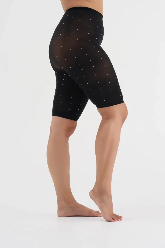 Moi Agnes shorts sort prikket 80 denier