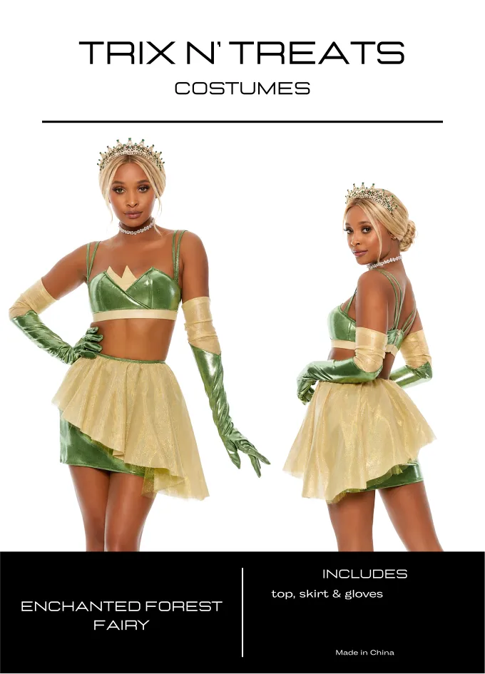 Kix'ies Enchanted Forest Fairy kostume grøn-guld