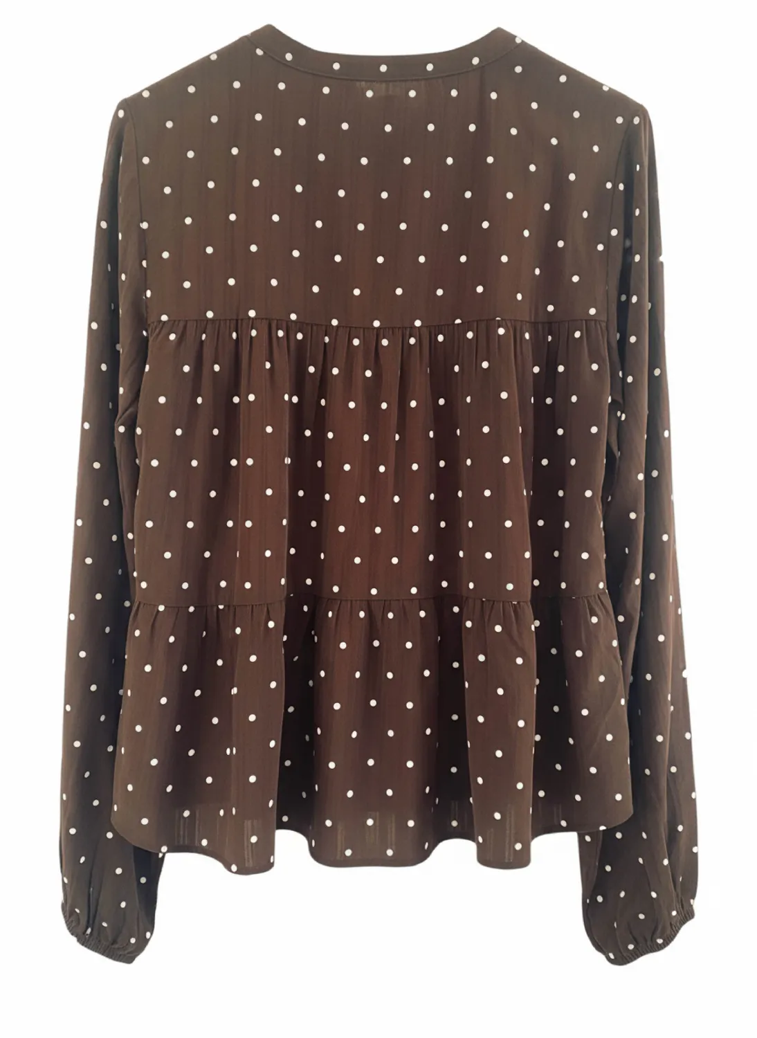 Moi Berlin L/S bluse mørkebrun prikket