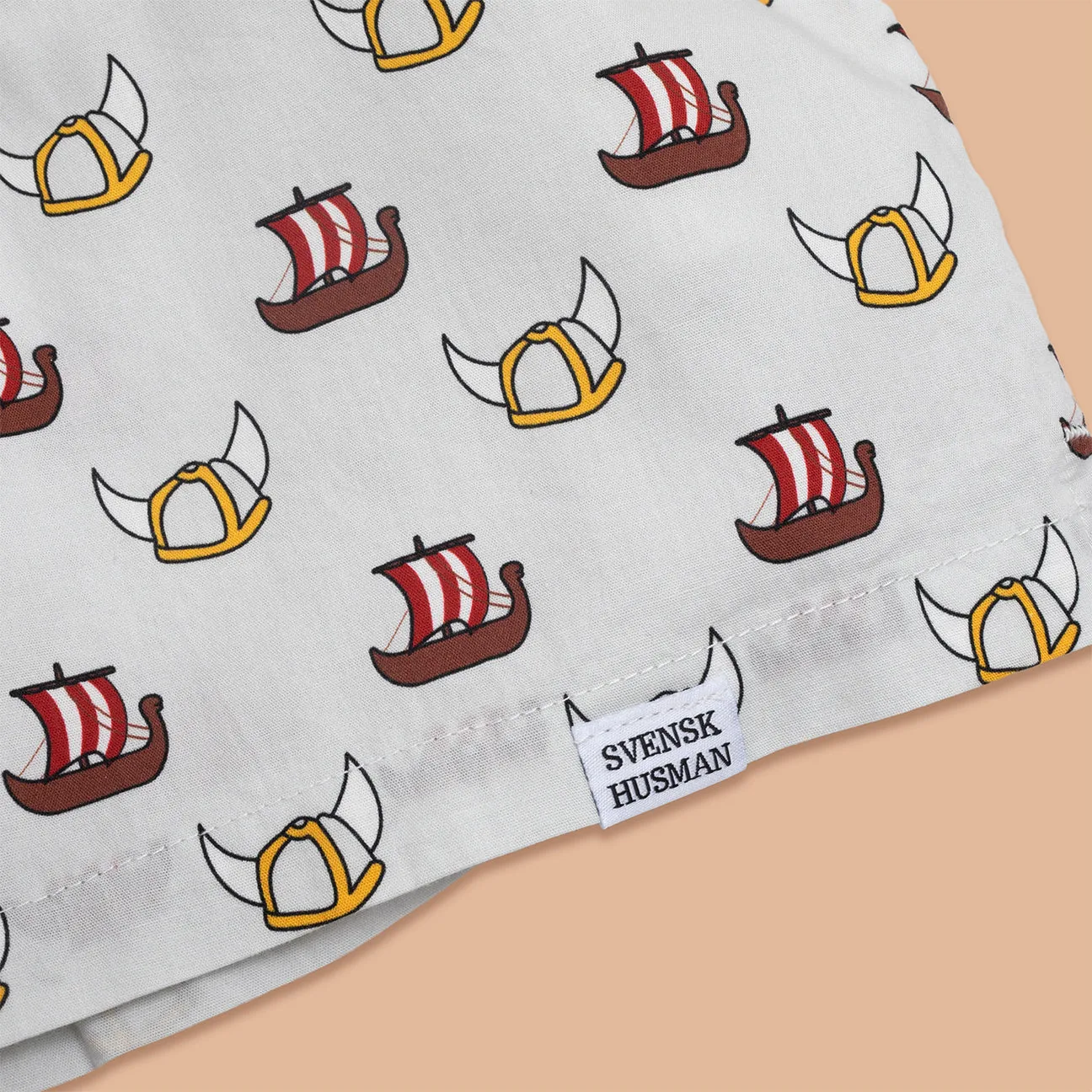 Svensk Husman Viking boxershorts unisex hvid bomuld
